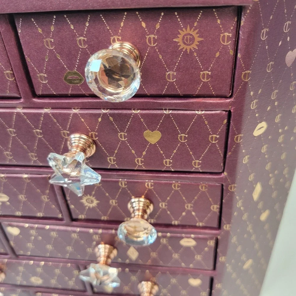 Charlotte Tilbury Advent Calendar 2023 Empty Jewelry Box Burgundy Gold Glam